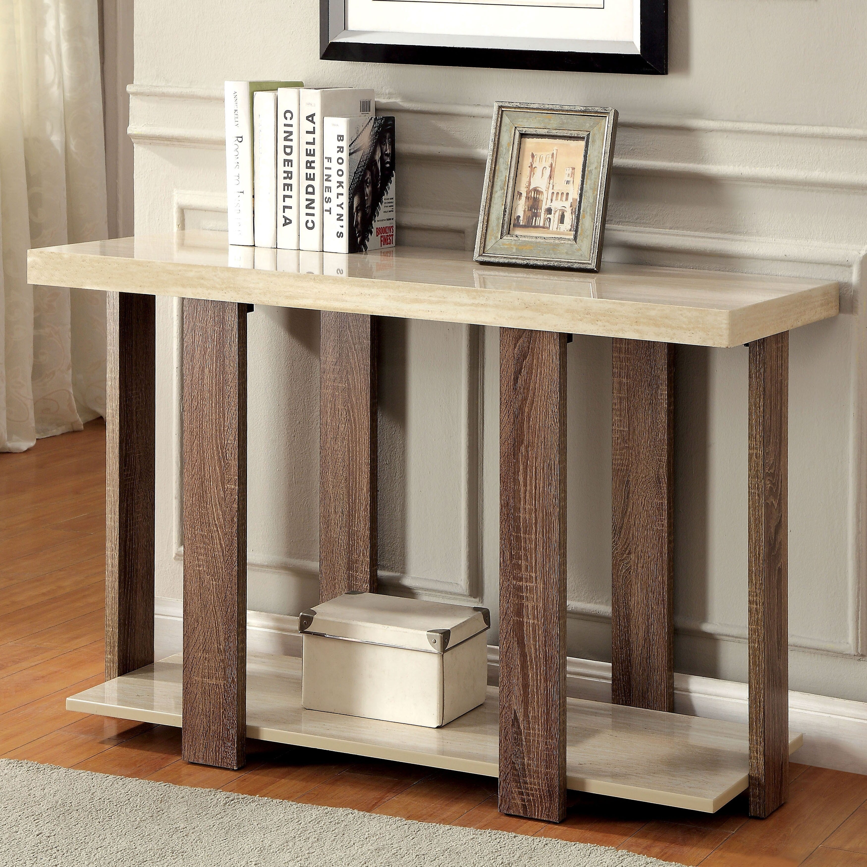 Furniture of America Pavy Modern 48-inch 1-shelf Rectangle Sofa Table - Mycitystee