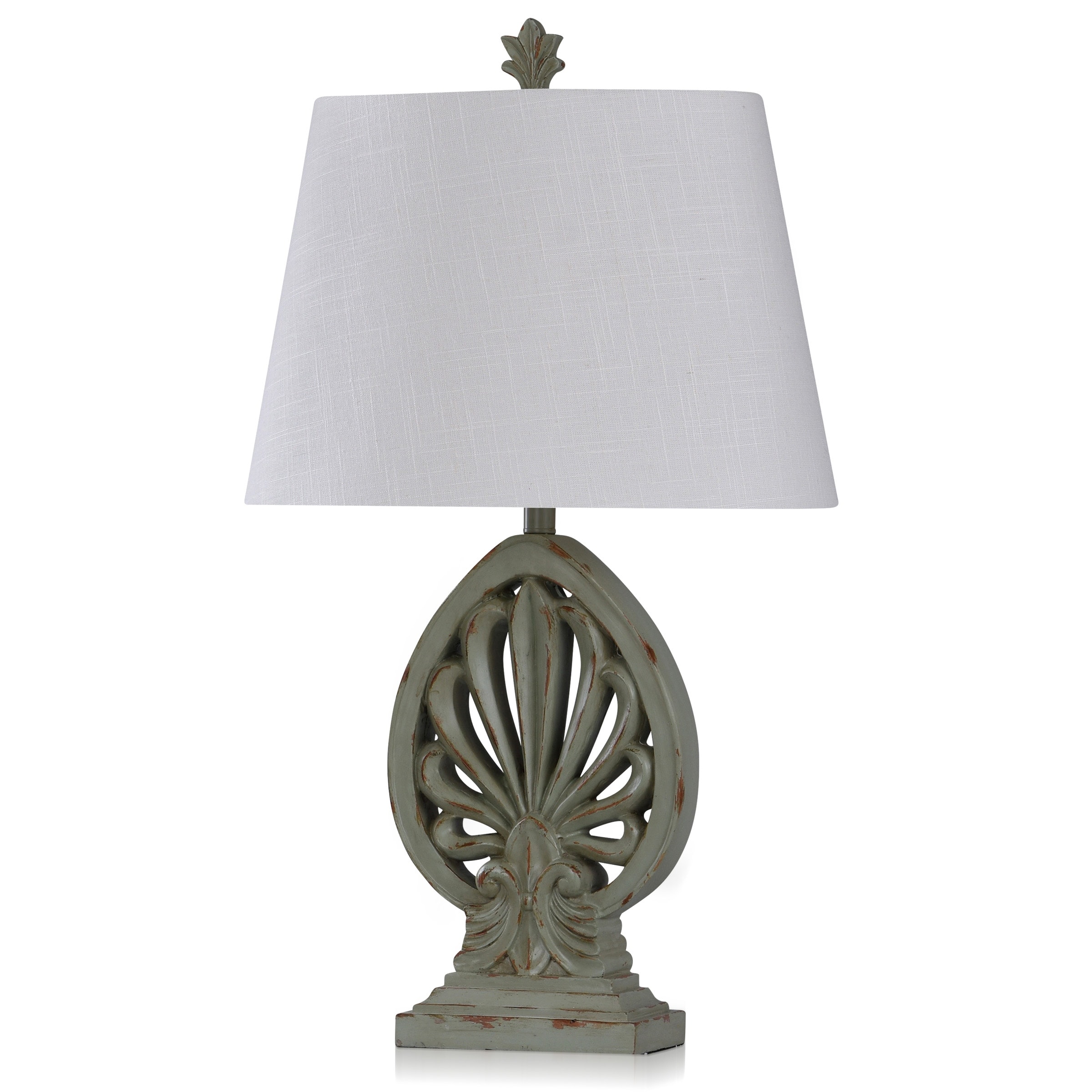 Casual Brooch Design Table Lamp - Weathered Olive Finish - Mycitystee