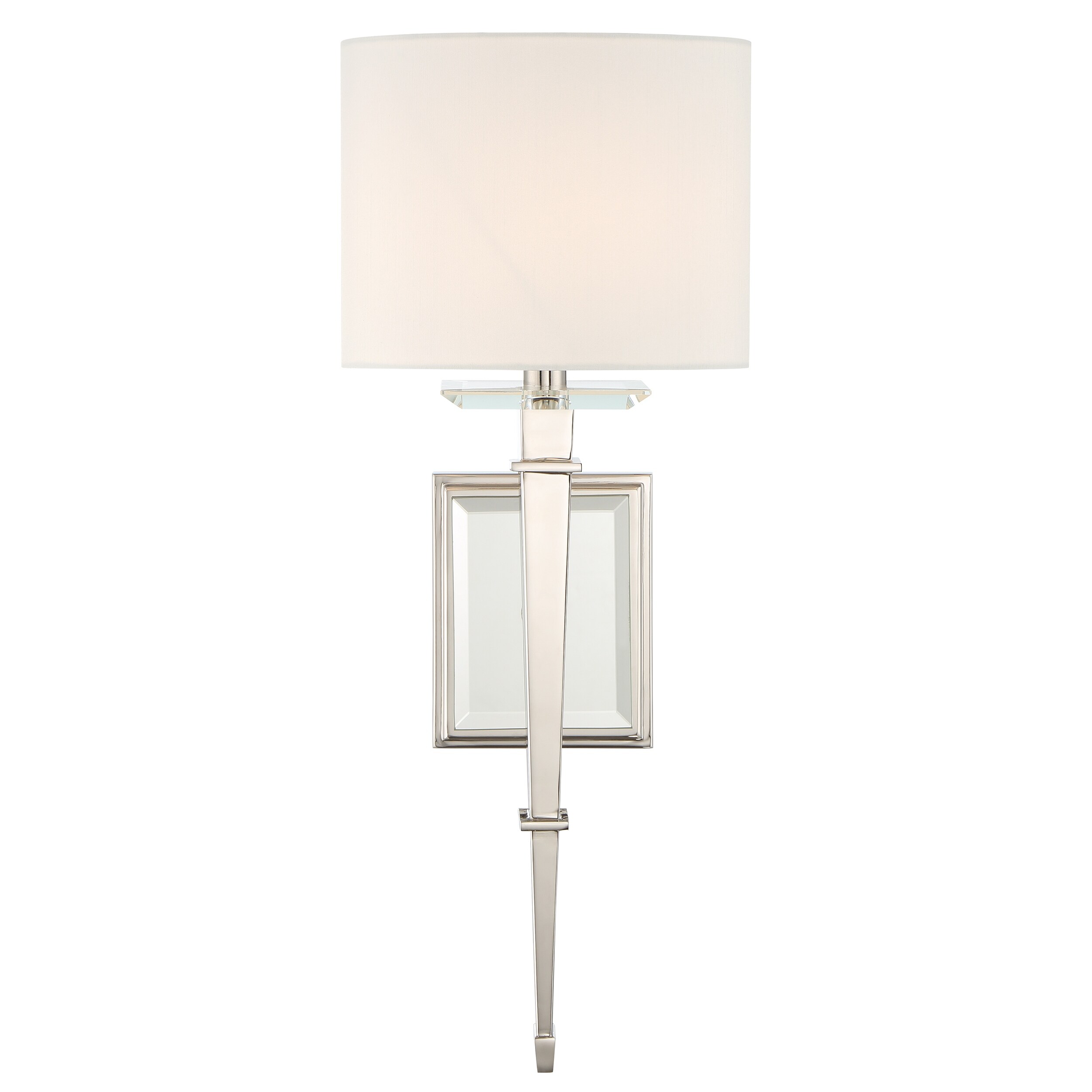 Clifton 1 Light Polished Nickel Wall Mount - 8'' W x 20'' H x 8'' D - Mycitystee
