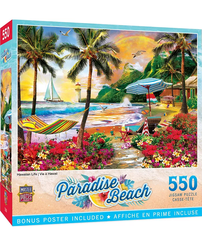 MasterPieces Puzzles Paradise Beach - Hawaiian Life 550 Piece Jigsaw Puzzle - Mycitystee