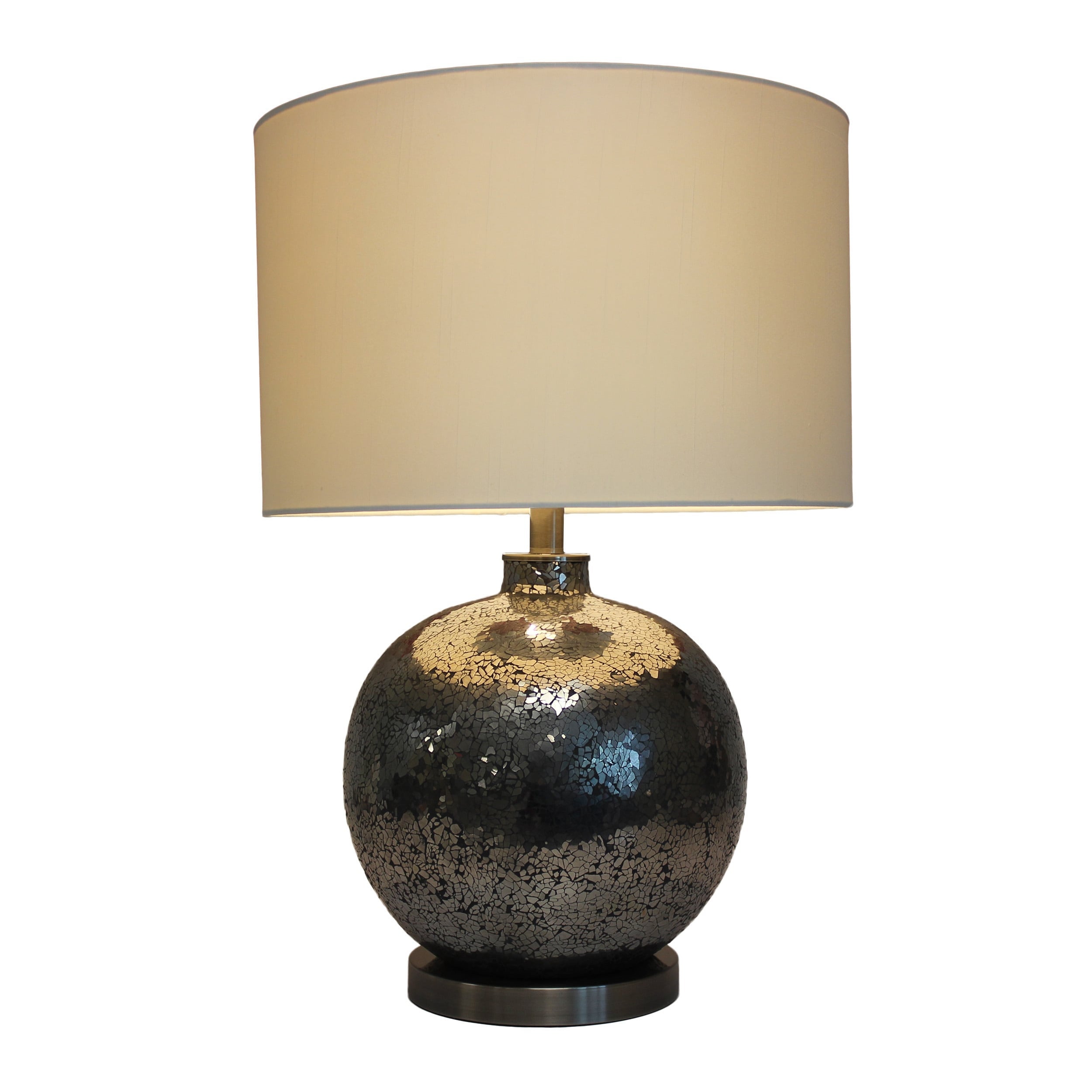 Urban Designs Euro Handcrafted Grey Cracked Glass Mosaic Table Lamp - Mycitystee
