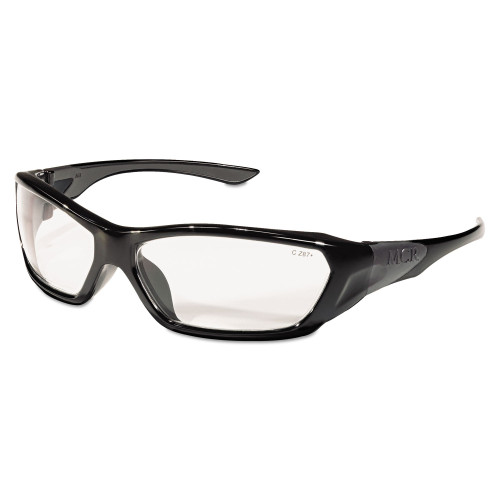 MCR Safety ForceFlex Safety Glasses， Black Frame， Clear Lens (FF120) - Mycitystee