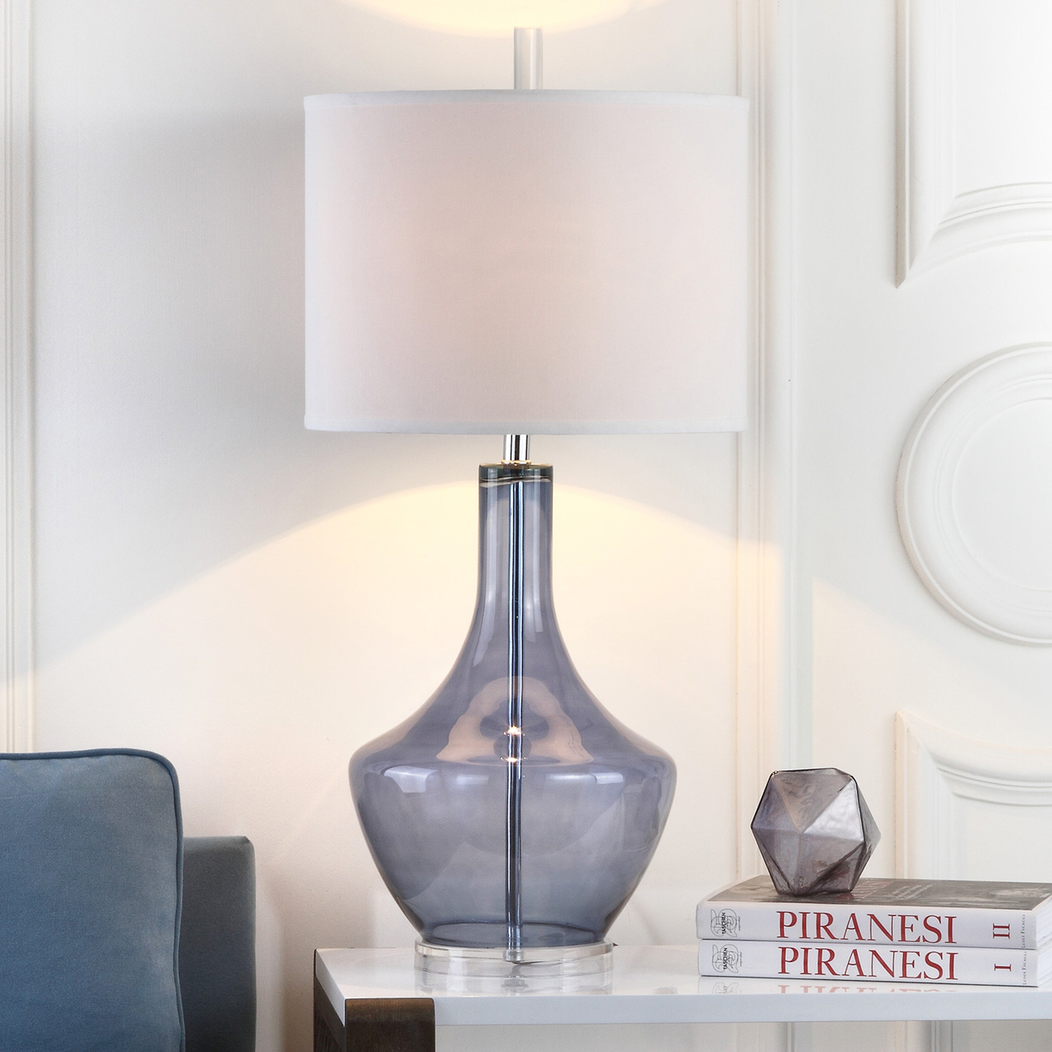 SAFAVIEH Lighting 35-inch Light Blue Mercury Glass Table Lamp - 16