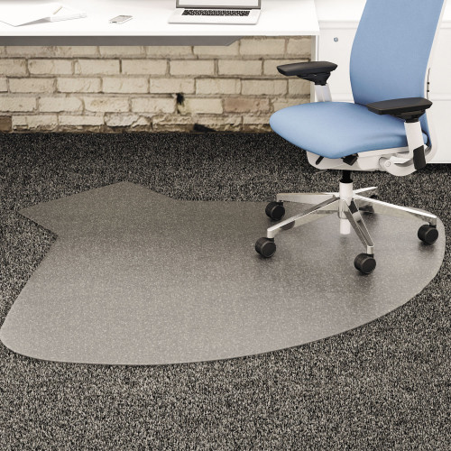 Deflecto SuperMat Frequent Use Chair Mat， Medium Pile Carpet， 60 x 66， Workstation， Clear (CM14003K) - Mycitystee