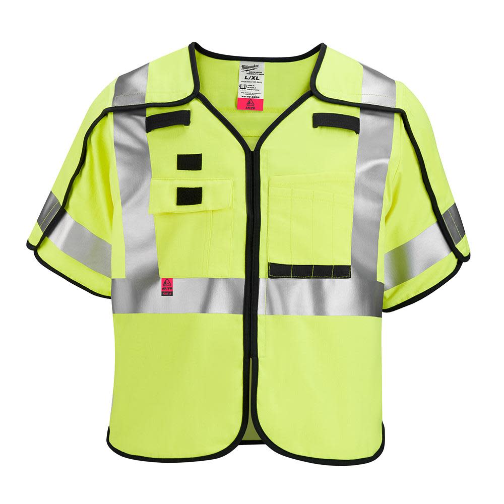 Milwaukee High Vis Safety Vest Yellow Class 3 Breakaway AR/FR Cat 1  4XL/5XL - Mycitystee