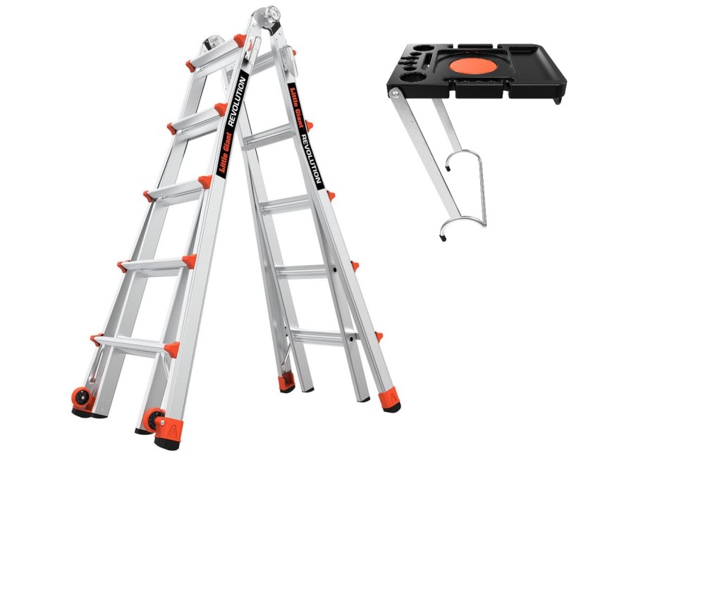 Little Giant Multi Position Ladder 22' Telescoping Type IA with Project Tray Bundle - Mycitystee