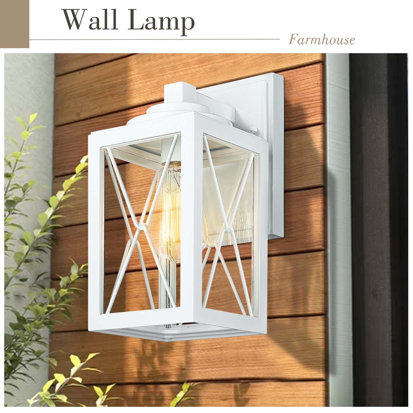 Exterior Wall Sconce， Clear Glass White Finish Shopping - The Best Deals on Outdoor Wall Lanterns | 41382186 - Mycitystee
