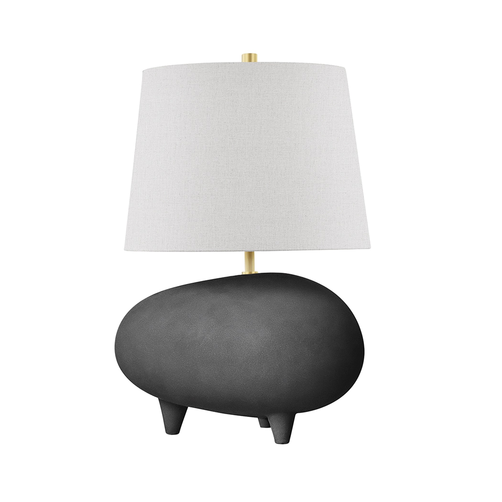 Hudson Valley Tiptoe 1-Light Aged Brass Table Lamp with Gray Linen - Mycitystee