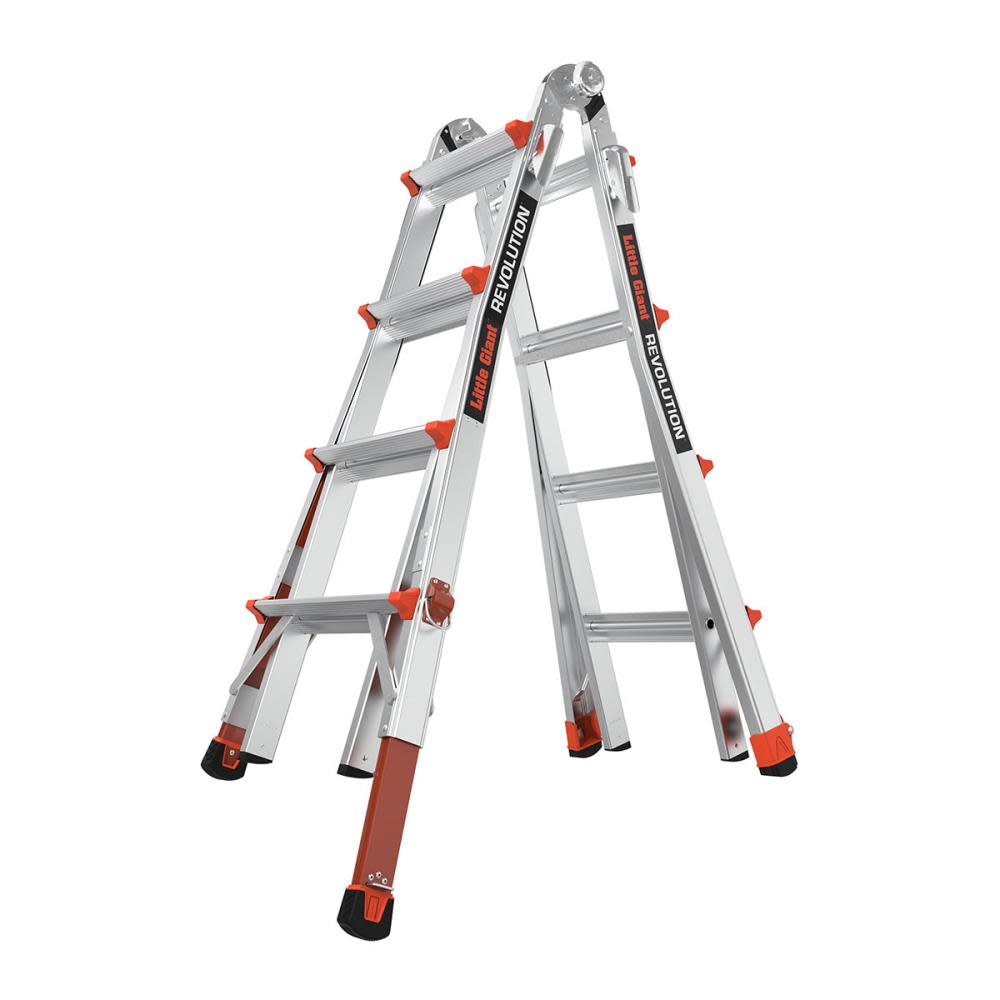 Revolution M17 Aluminum Type 1A 300lb Rated Telescoping Multi-Position Ladder with Ratchet Leg Leveler - Mycitystee