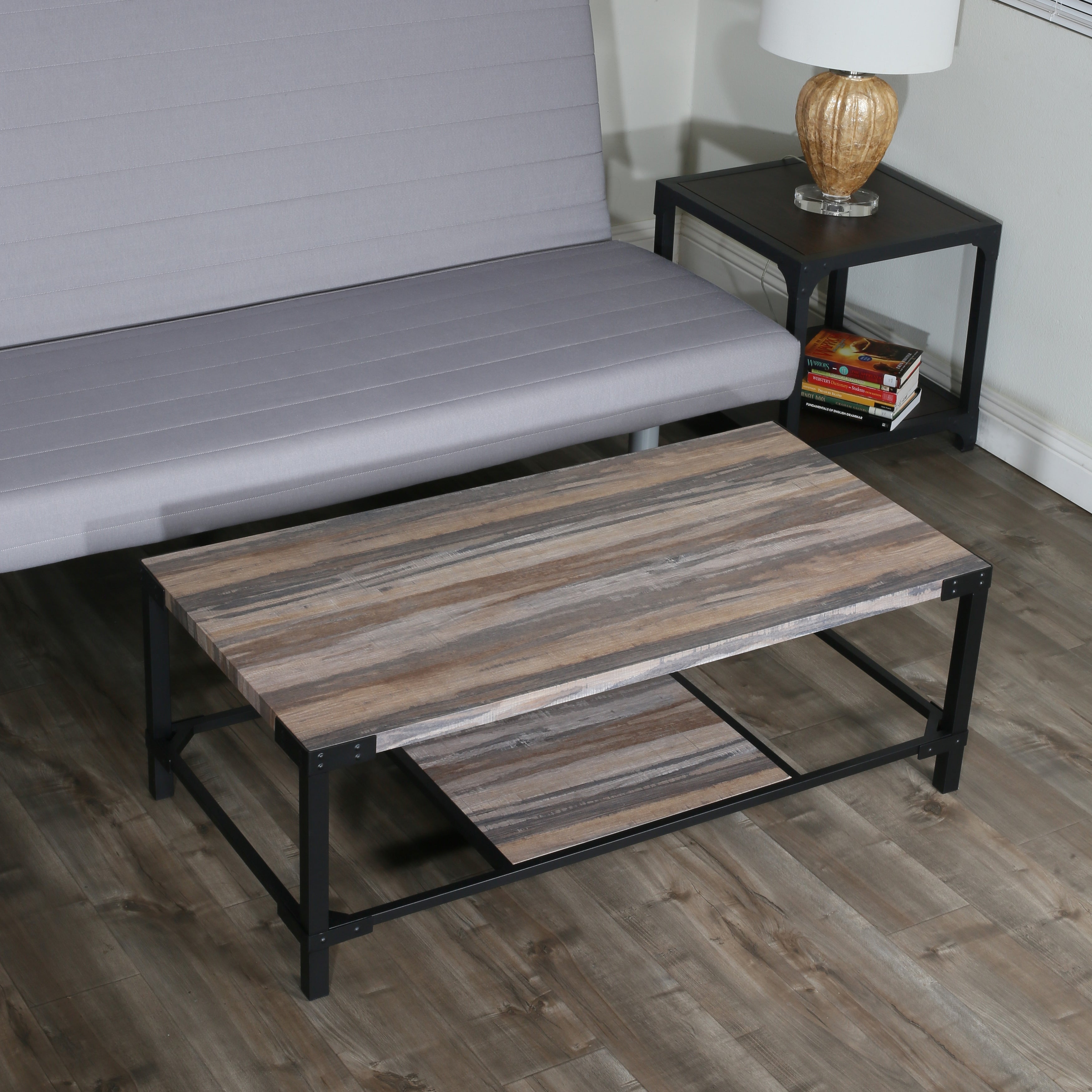 Carbon Loft Maranne Contemporary Oak Rectangle Wood/ Metal Coffee Table - 16x 46x 23 - Mycitystee