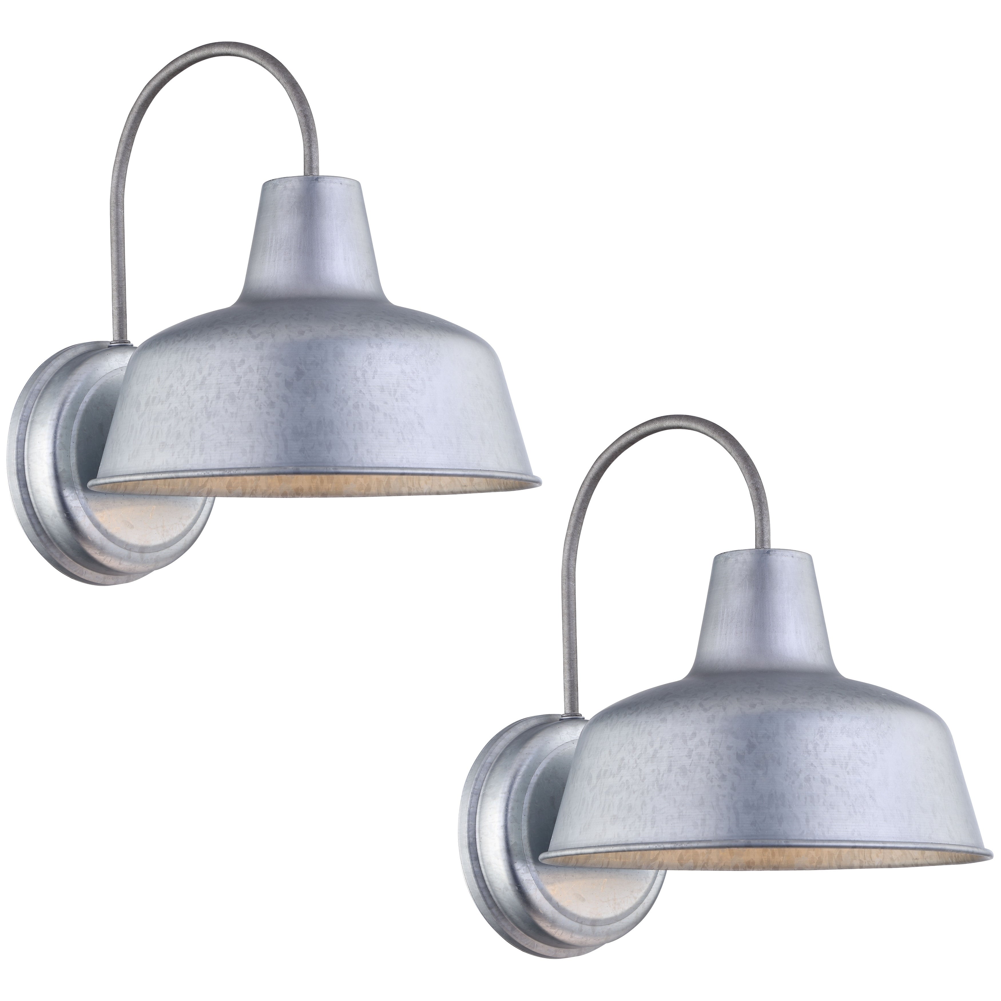 2 Pack 1-Light Outdoor Barn Light With Galvanized Finish Set - 10.54