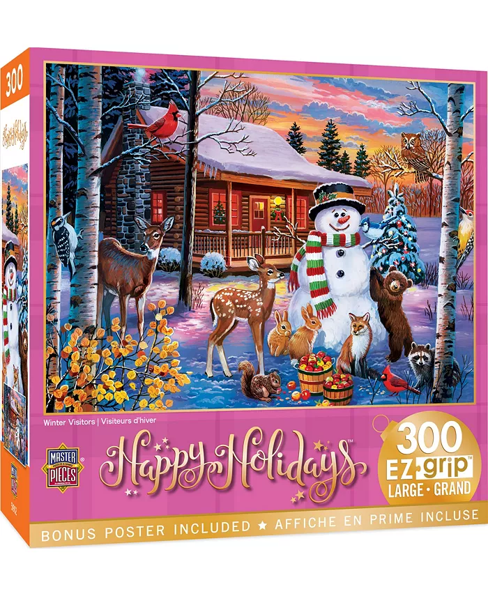 MasterPieces Puzzles 300 Piece EZ Grip Christmas Jigsaw Puzzle - Winter Visitors - Mycitystee