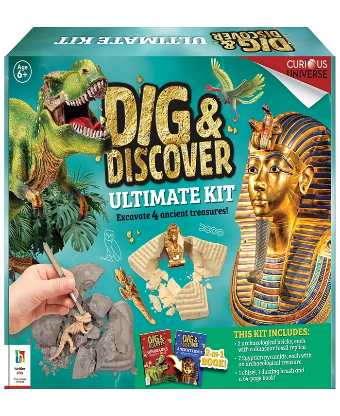 Curious Universe Dig Discover Ultimate Kit DIY Science and Geology for Kids， Dinosaurs Ancient Egypt - Mycitystee