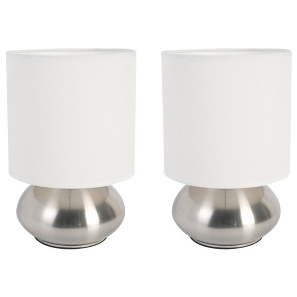 Porch and Den Roseman Mini Lamp with Touch Base and Fabric Shade (Set of 2) - Mycitystee