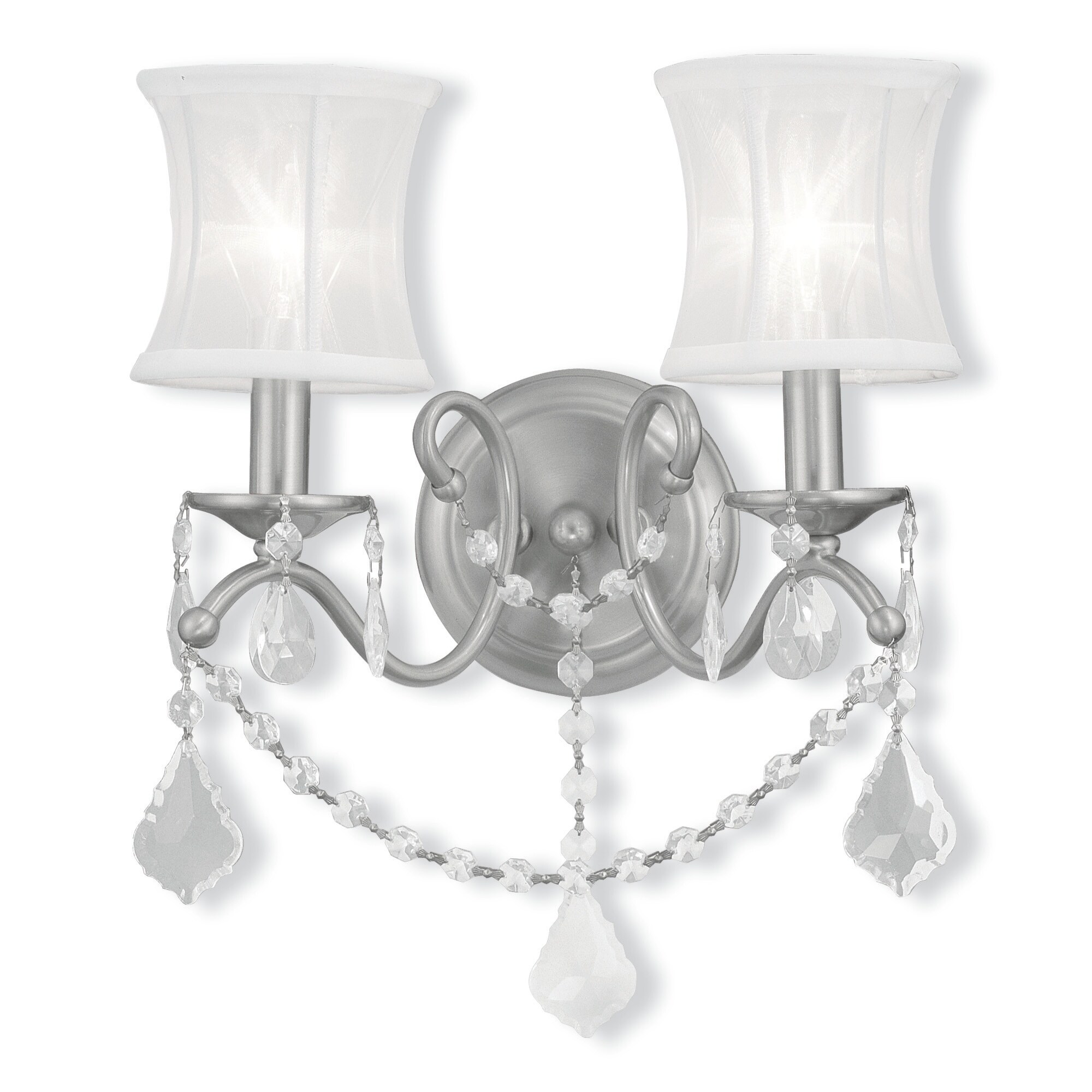 Livex Lighting Newcastle 2 Light Brushed Nickel Wall Sconce - Brushed nickel - Mycitystee