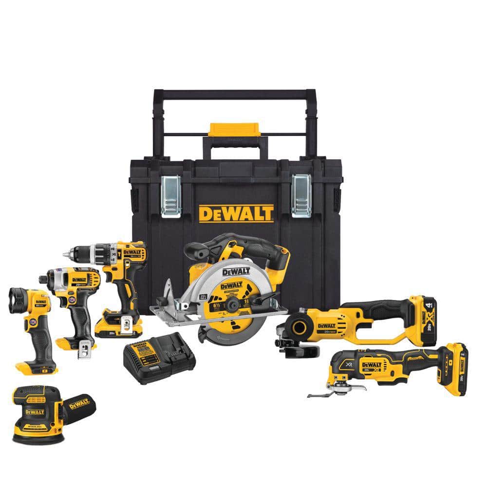 DEWALT 20V MAX Cordless 7 Tool Combo Kit with TOUGHSYSTEM Case, (1) 20V 4.0Ah Battery and (2) 20V 2.0Ah Batteries DCKTS781D2M1 - Mycitystee