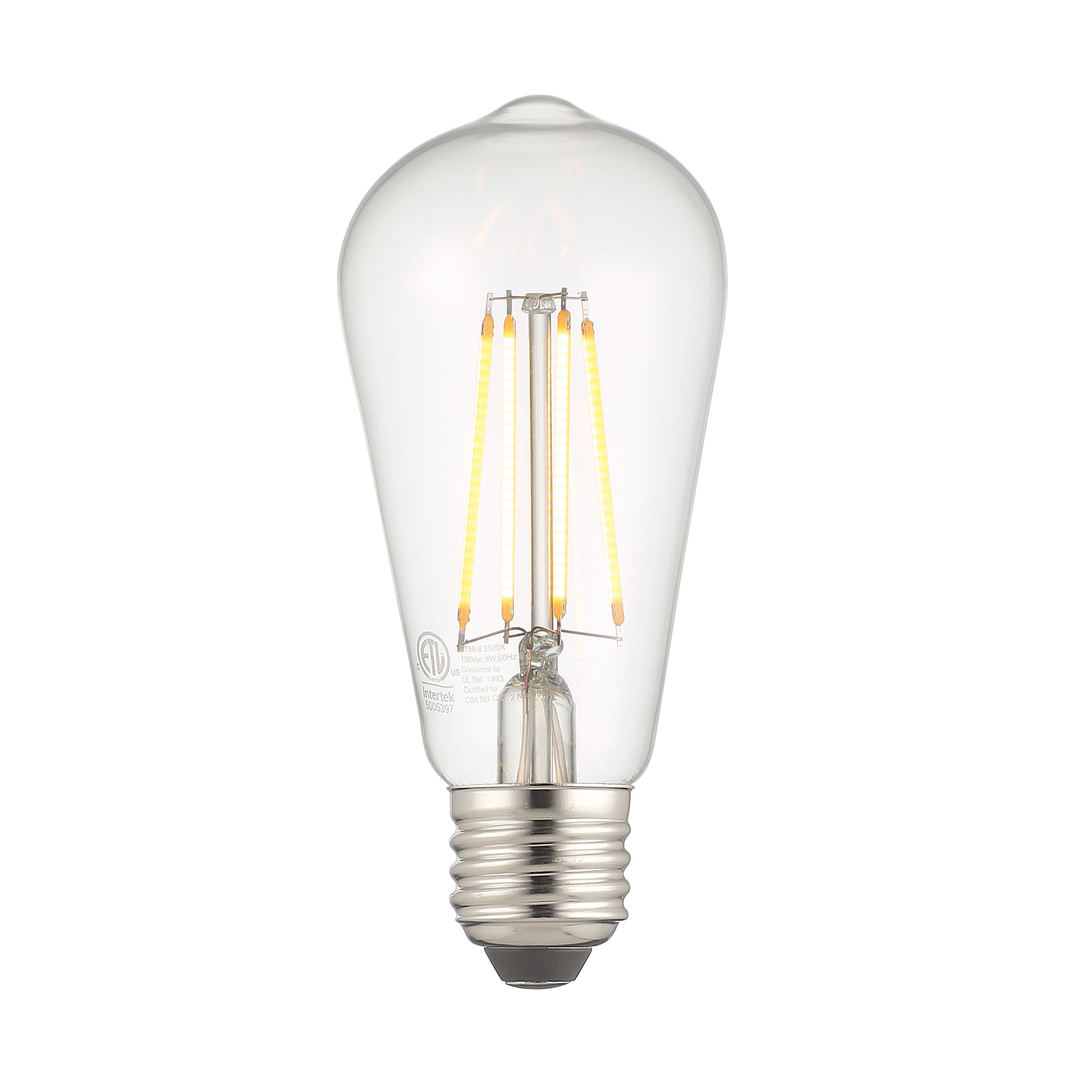8 Watt ST-19 LED Vintage Style Light Bulb 2500K - Clear - Mycitystee