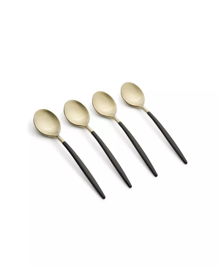 Cambridge Silversmiths Gaze Two Tone Black-Gold Satin Demi Spoon Set， 4 Piece - Mycitystee