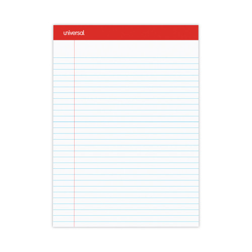 Universal Perforated Writing Pads， Wide/Legal Rule， 8.5 x 11.75， White， 50 Sheets， Dozen (20630) - Mycitystee