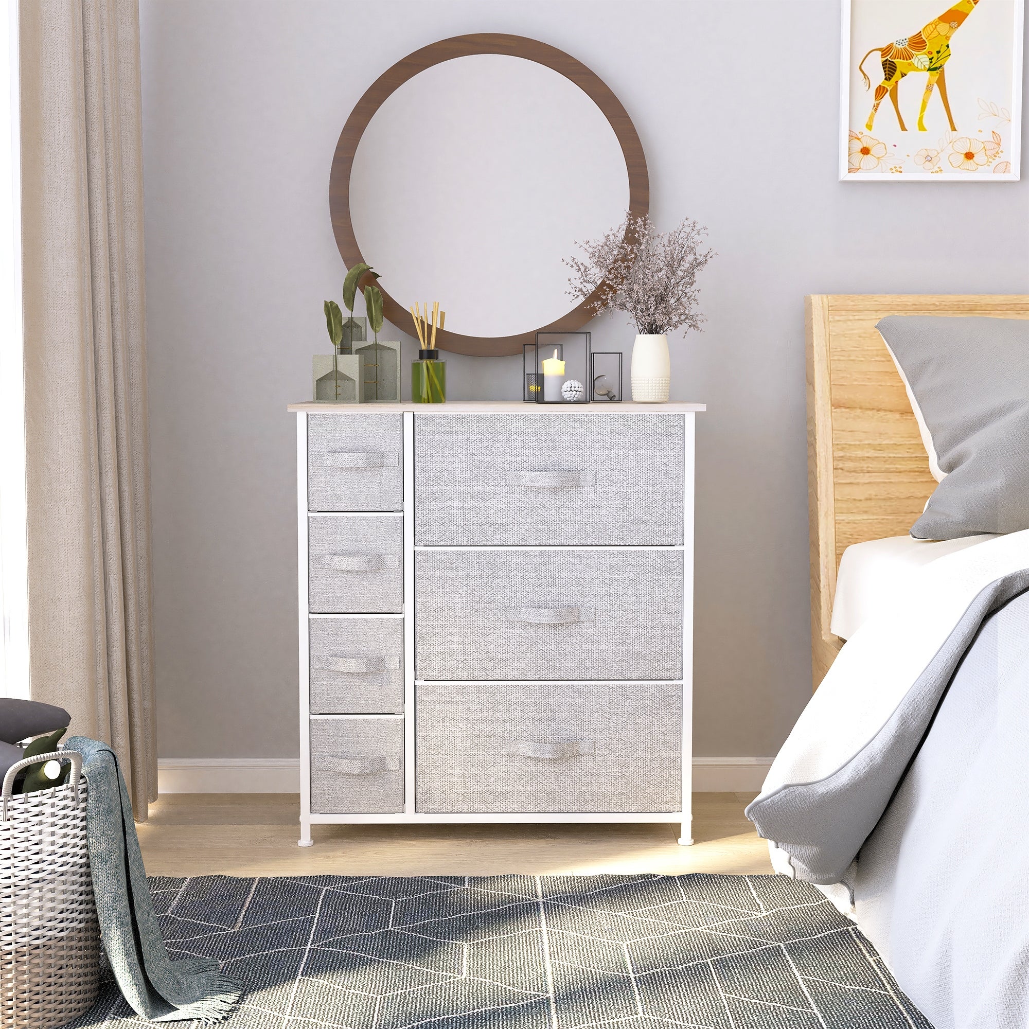 Modern Wide Dresser Storage Tower with 7 Drawers - - 37858602 - Mycitystee