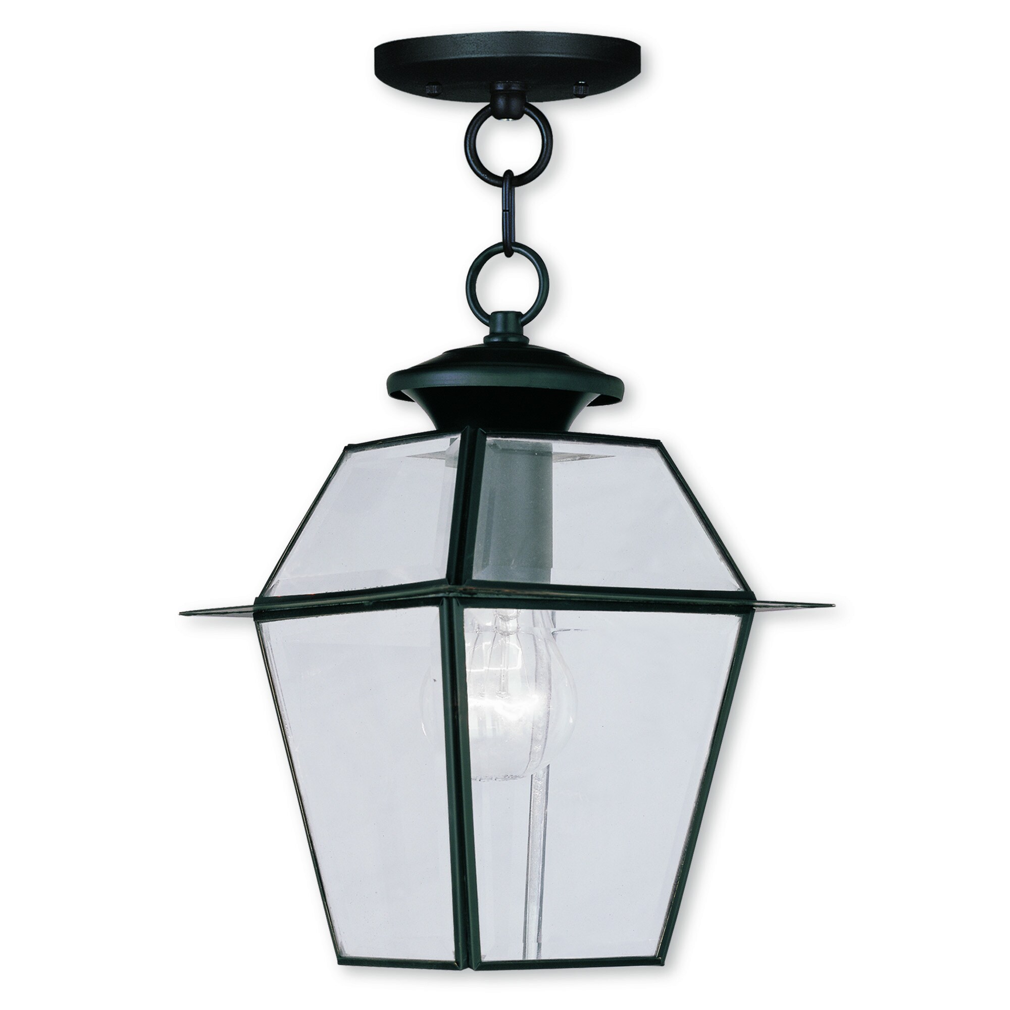 Livex Lighting Westover Black Brass Outdoor Chain Lantern - Mycitystee