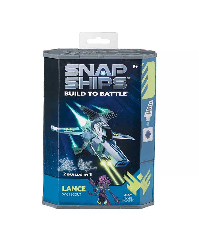 PLAYMONSTER Snap Ships Lance Sv-51 Scout Build to Battle， 34 Pieces - Mycitystee