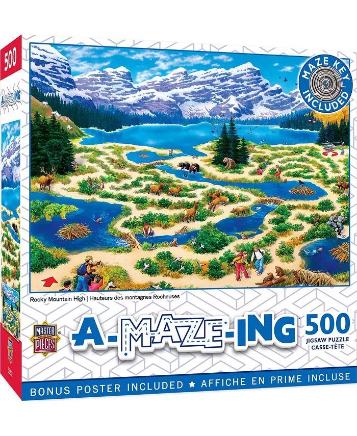 MasterPieces Puzzles A-Maze-ing - Rocky Mountain High 500 Piece Adult Jugsaw Puzzle - Mycitystee