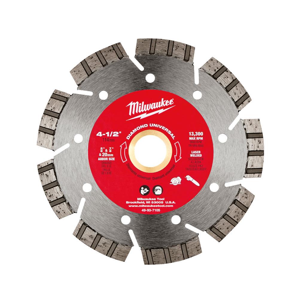 Milwaukee 4-1/2 In. Diamond Universal Segmented-Turbo 49-93-7105 from Milwaukee - Mycitystee