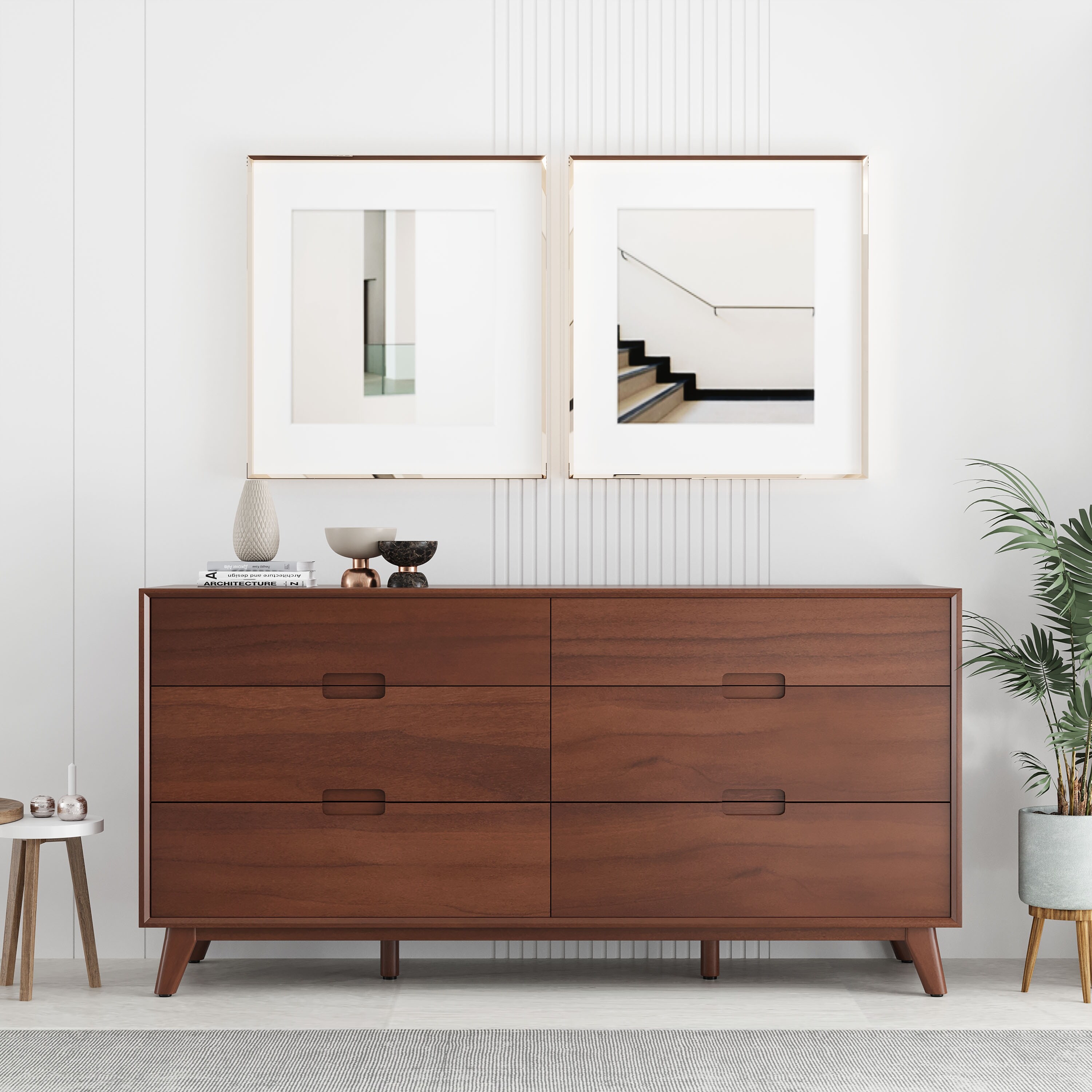 Rye Studio Santos Modern Double Dresser w/ Groove Handles - - 36876138 - Mycitystee