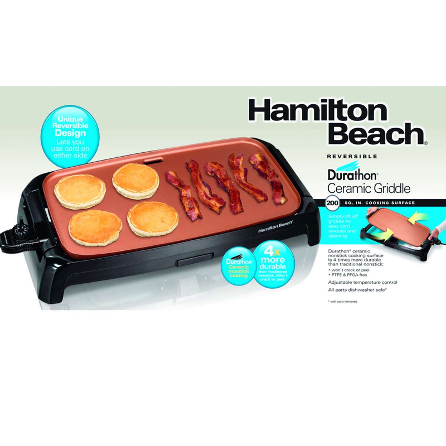 Hamilton Beach 26.5 in. L X 10.7 in. W Ceramic Nonstick Surface Copper/Black Reversible Griddle - Mycitystee