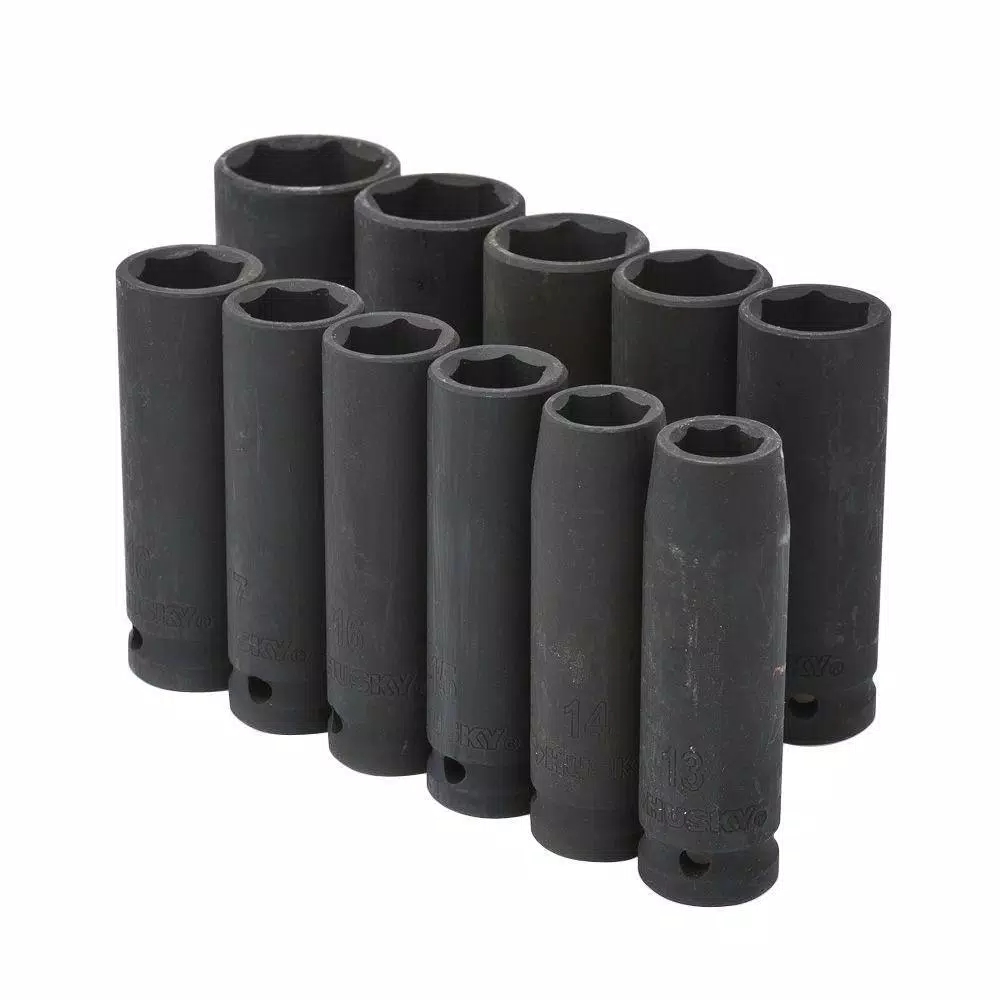 Husky 1/2 in. Drive Deep Metric Impact Socket Set (11-Piece) and#8211; XDC Depot - Mycitystee