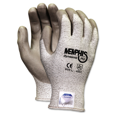 MCR Safety Memphis Dyneema Polyurethane Gloves， X-Large， White/Gray， Pair (9672XL) - Mycitystee