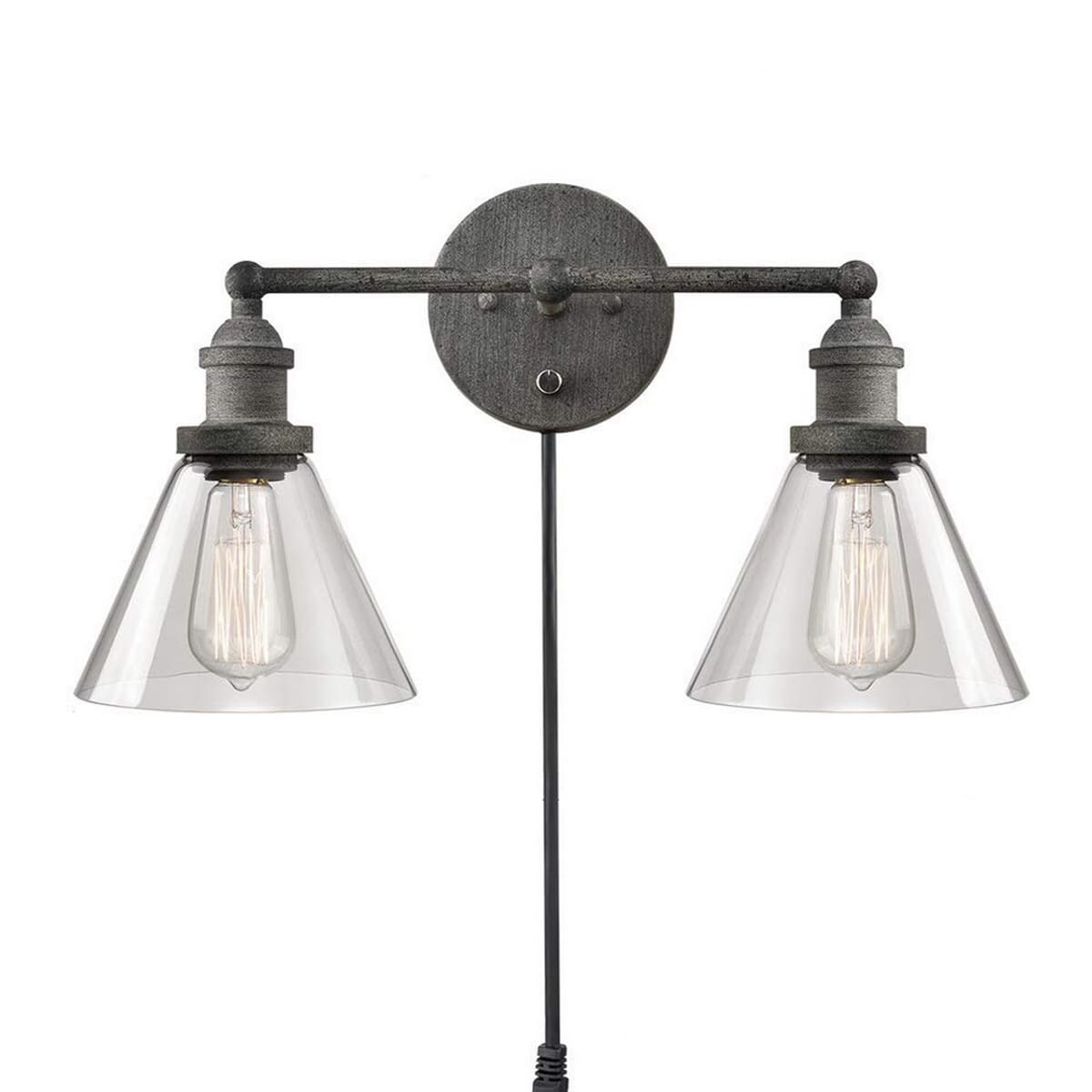 Bordeaux Antique Mycete Wall Sconce 2-Light Glass Bathroom Vanity Light - Mycitystee
