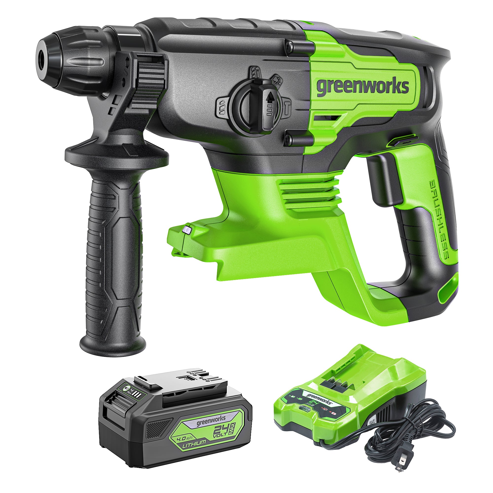 24V 2J Cordless Battery Rotary Hammer Drill w/ 4.0AH USB Battery  Cha - Mycitystee