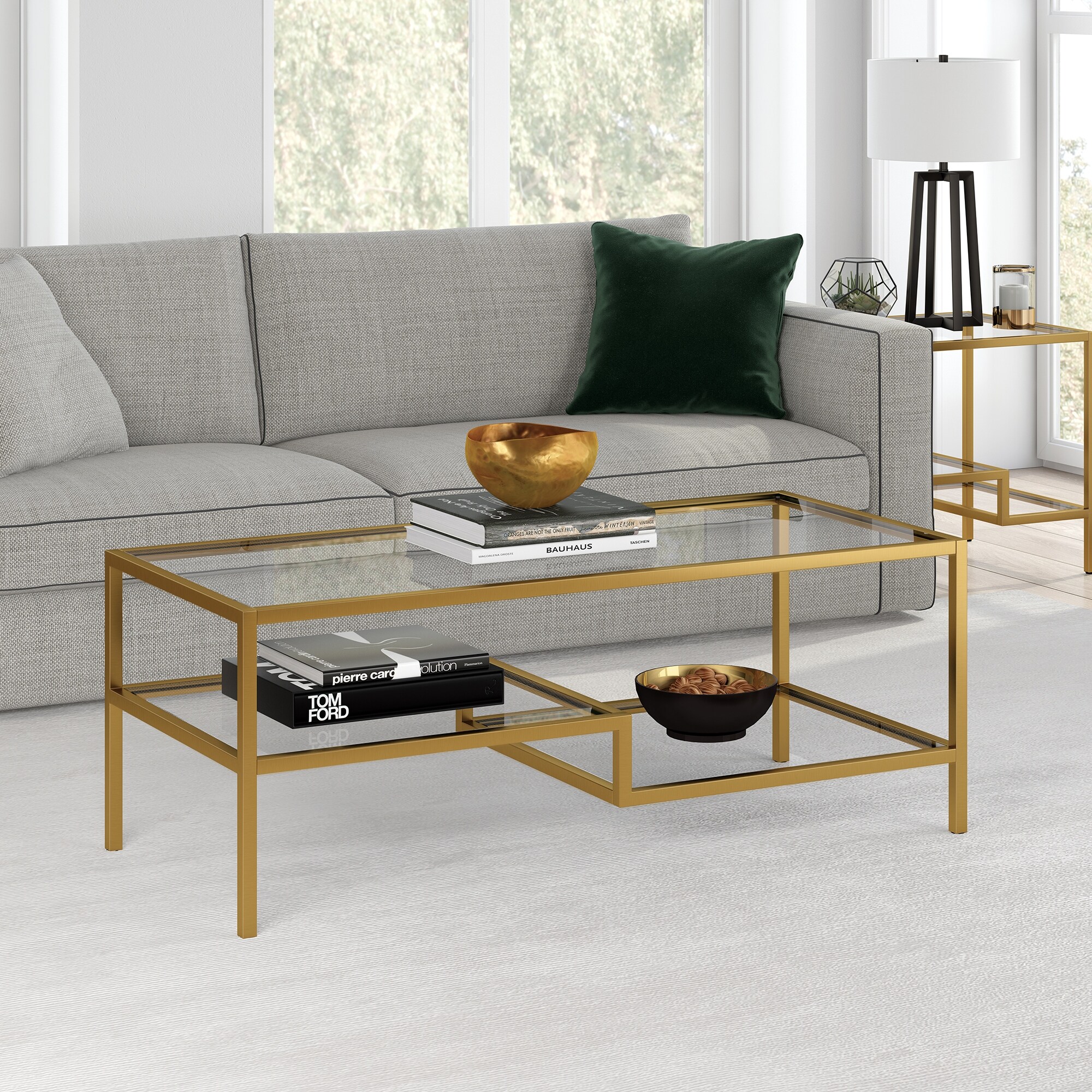 Lovett Coffee Table Brass Finish - Mycitystee