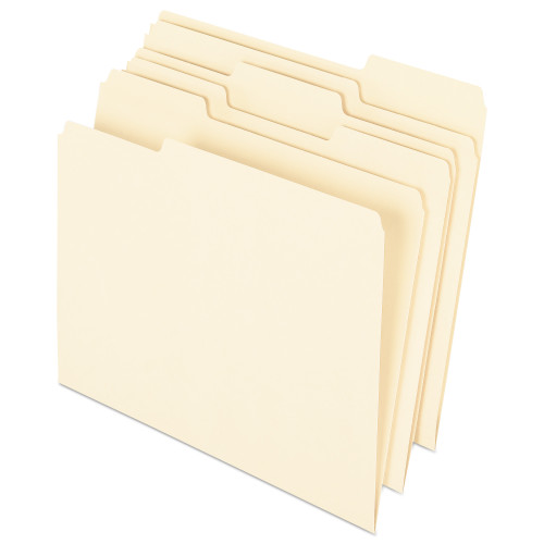 Pendaflex Earthwise by 100% Recycled Manila File Folders， 1/3-Cut Tabs， Letter Size， 100/Box (74520) - Mycitystee