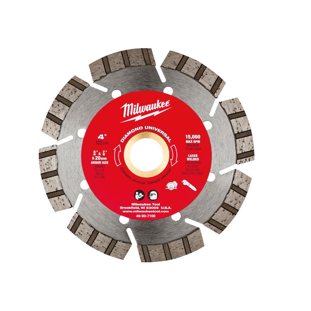 Milwaukee 4 in. Diamond Universal Segmented-Turbo 49-93-7100 from Milwaukee - Mycitystee