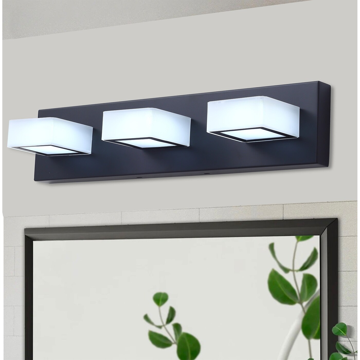Modern White Square Shape LED Bathroom Vanity Light - Mycitystee