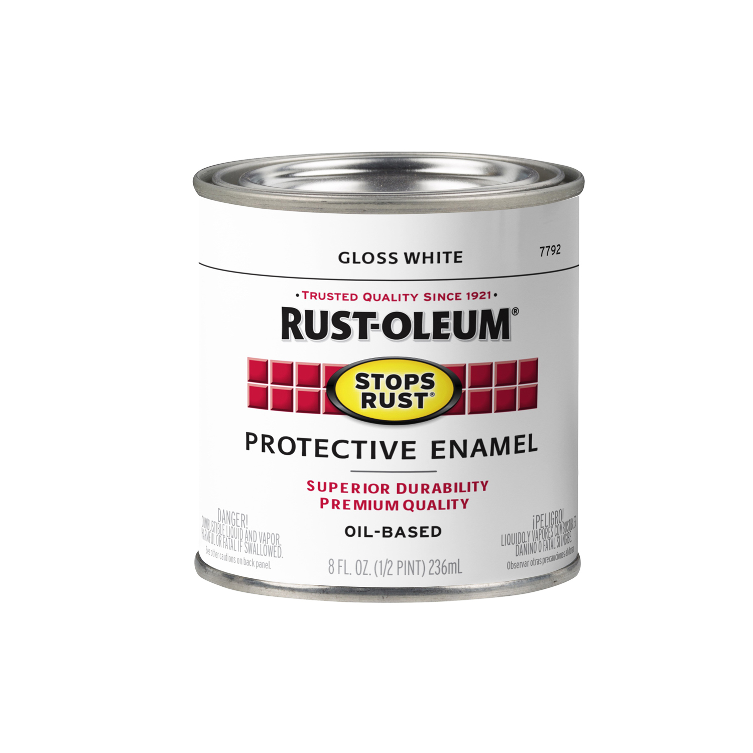 Rust-Oleum Stops Rust Indoor and Outdoor Gloss White Oil-Based Enamel Protective Paint 0.5 pt - Mycitystee