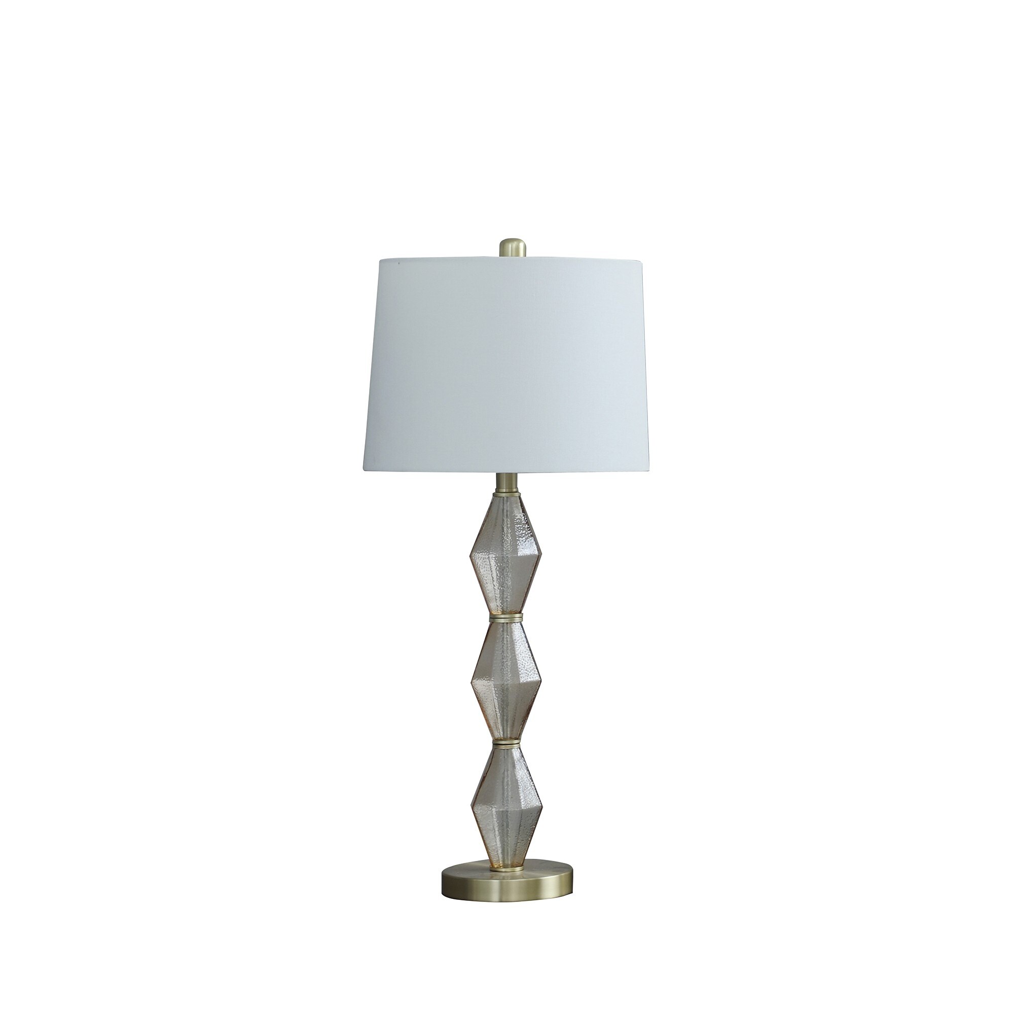 25 Inch Accent Table Lamp， Hardback Fabric Shade， Bear Accent， Black， White - Mycitystee