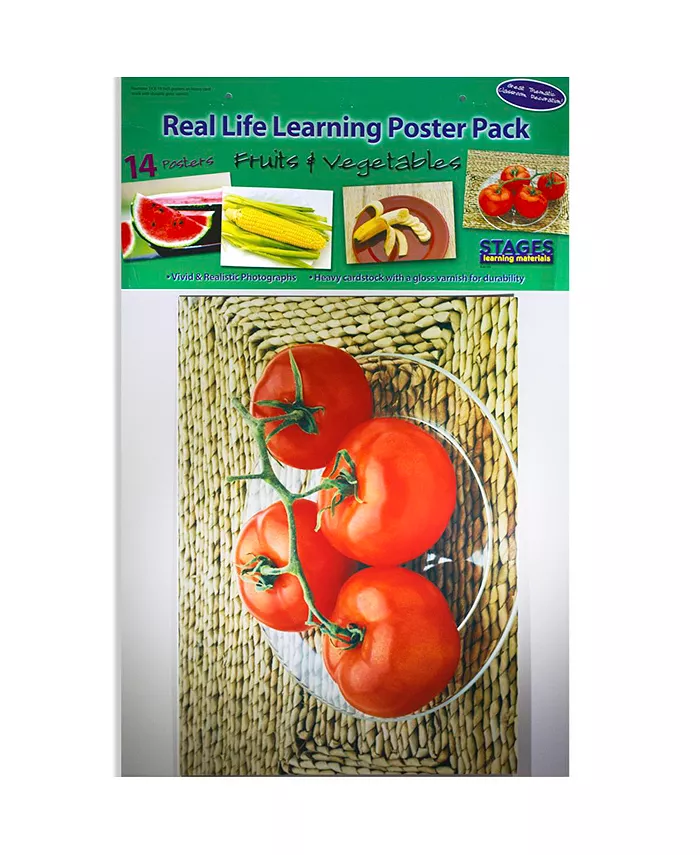 Stages Learning Materials Real Photo Fruits Vegetables Poster Set - Mycitystee