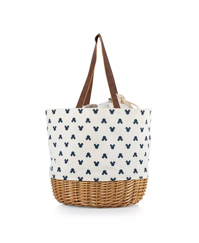 Disney Mickey Mouse Silhouette Coronado Canvas and Willow Basket Tote - Mycitystee