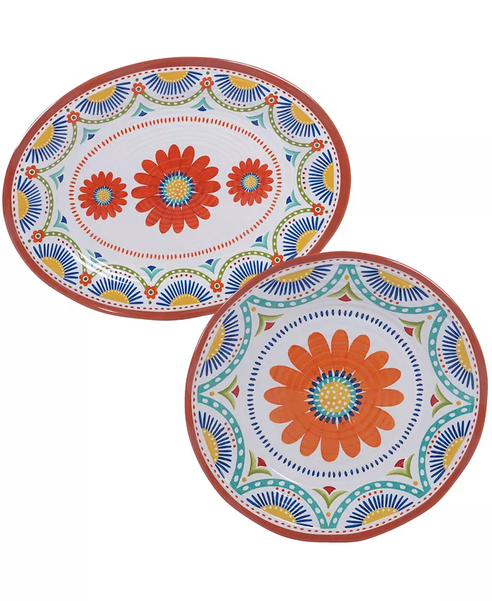 Certified International Vera Cruz Melamine 2 Piece Platter Set - Mycitystee