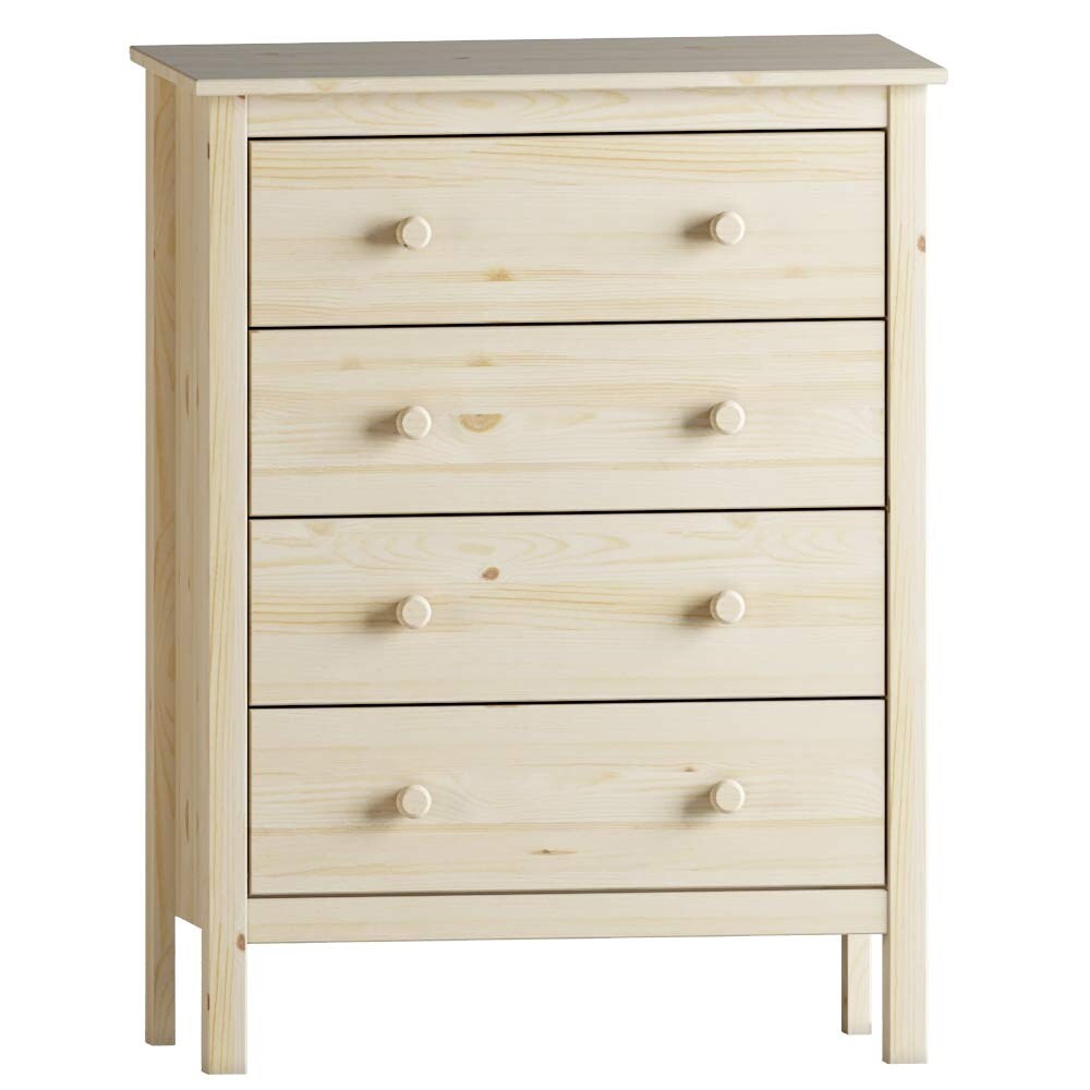 Furniture Solid Wood Bedroom Chest with 4 Deep Storage Drawers (Unfinished) - as picture - - 37668566 - Mycitystee