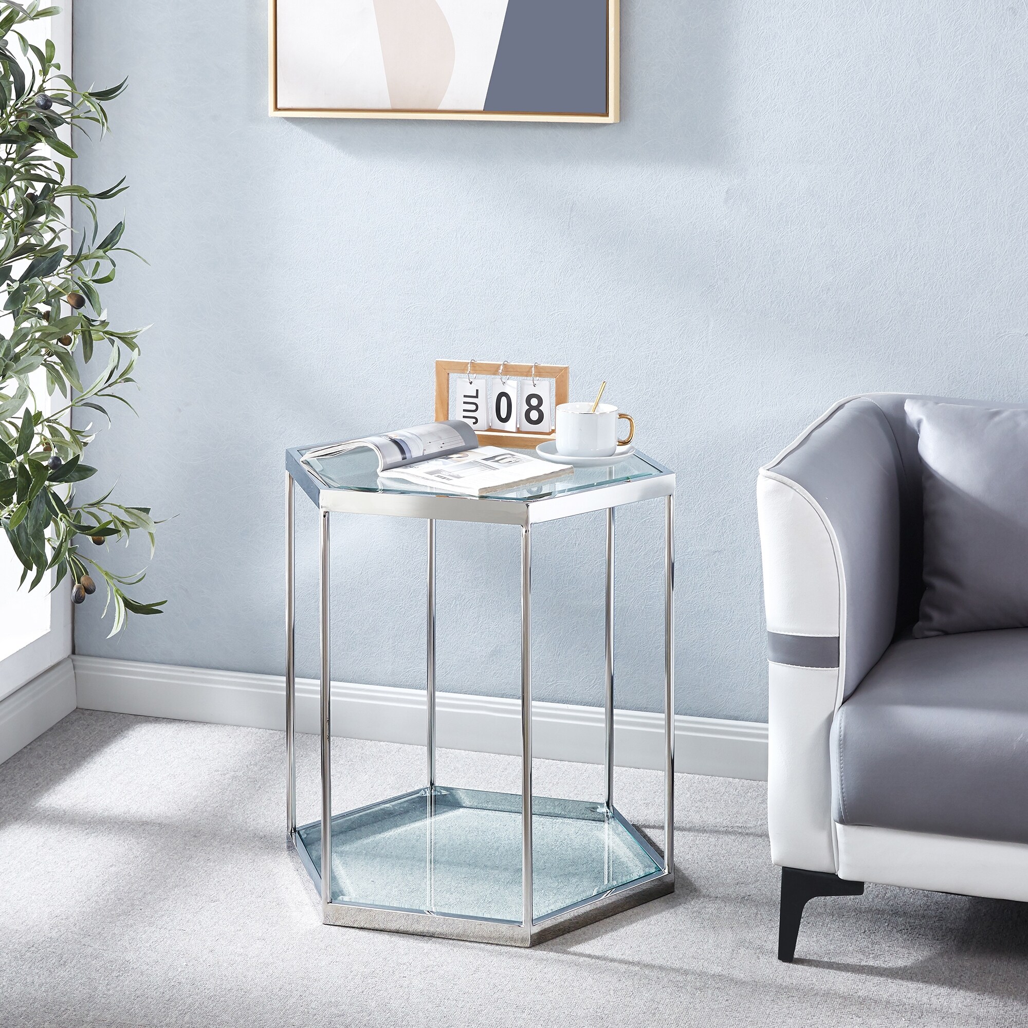 Modern Glass End Table - Mycitystee