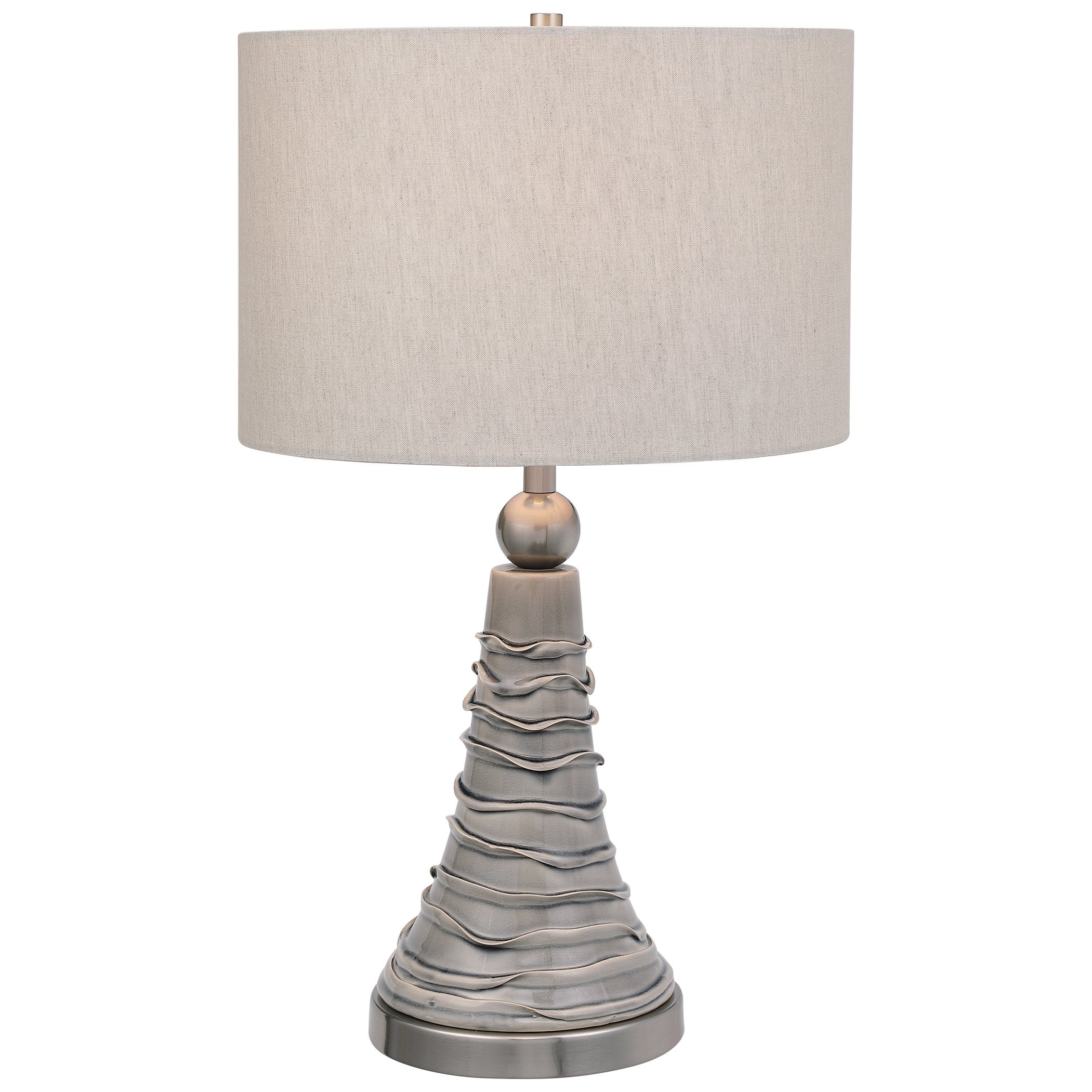Dove Grey Ceramic 1-light Table Lamp - Mycitystee