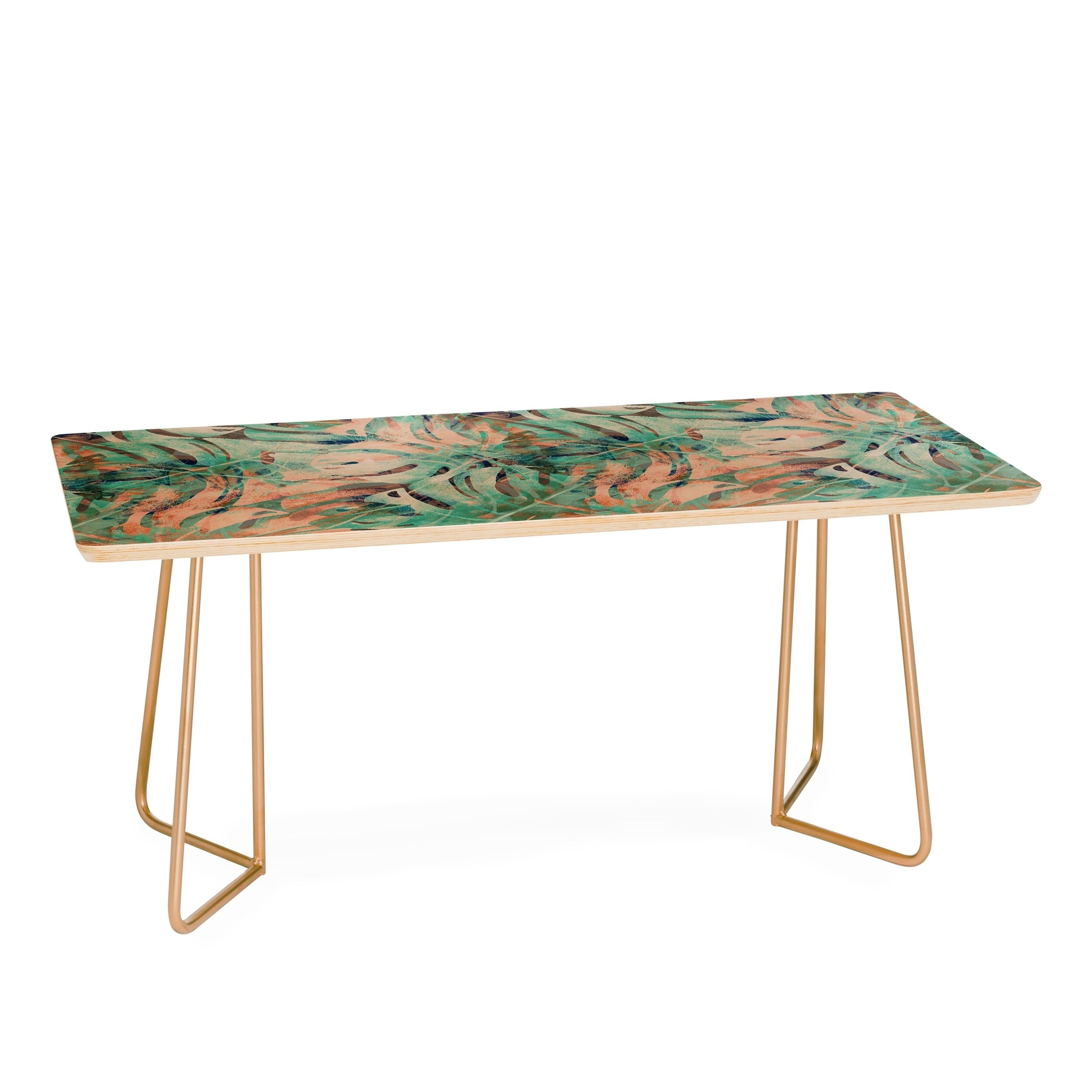 Marta Barragan Camarasa Pattern of Monstera Pink Leaves Coffee Table - Mycitystee