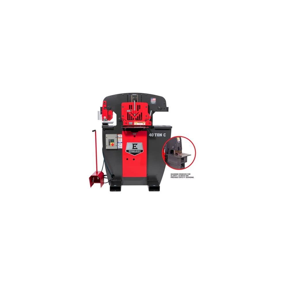 Edwards 115V 1 Phase 40 Ton C Ironworker with Coper Notcher - Mycitystee