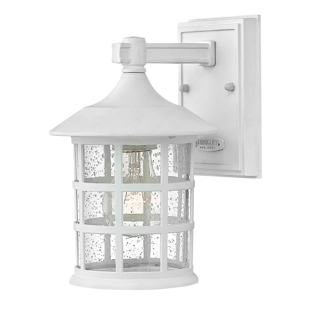 Freeport 1-Light Small Wall Mount Textured White Outdoor Lantern - Mycitystee