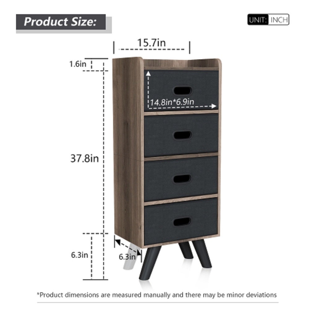 4 Drawer Fabric Dresser Storage Tower - - 37216571 - Mycitystee